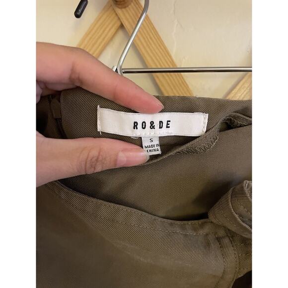 Anthropologie Skirt Women's Small Ro & De Olive Green Asymmetrical Wrap Pencil - Picture 3 of 8